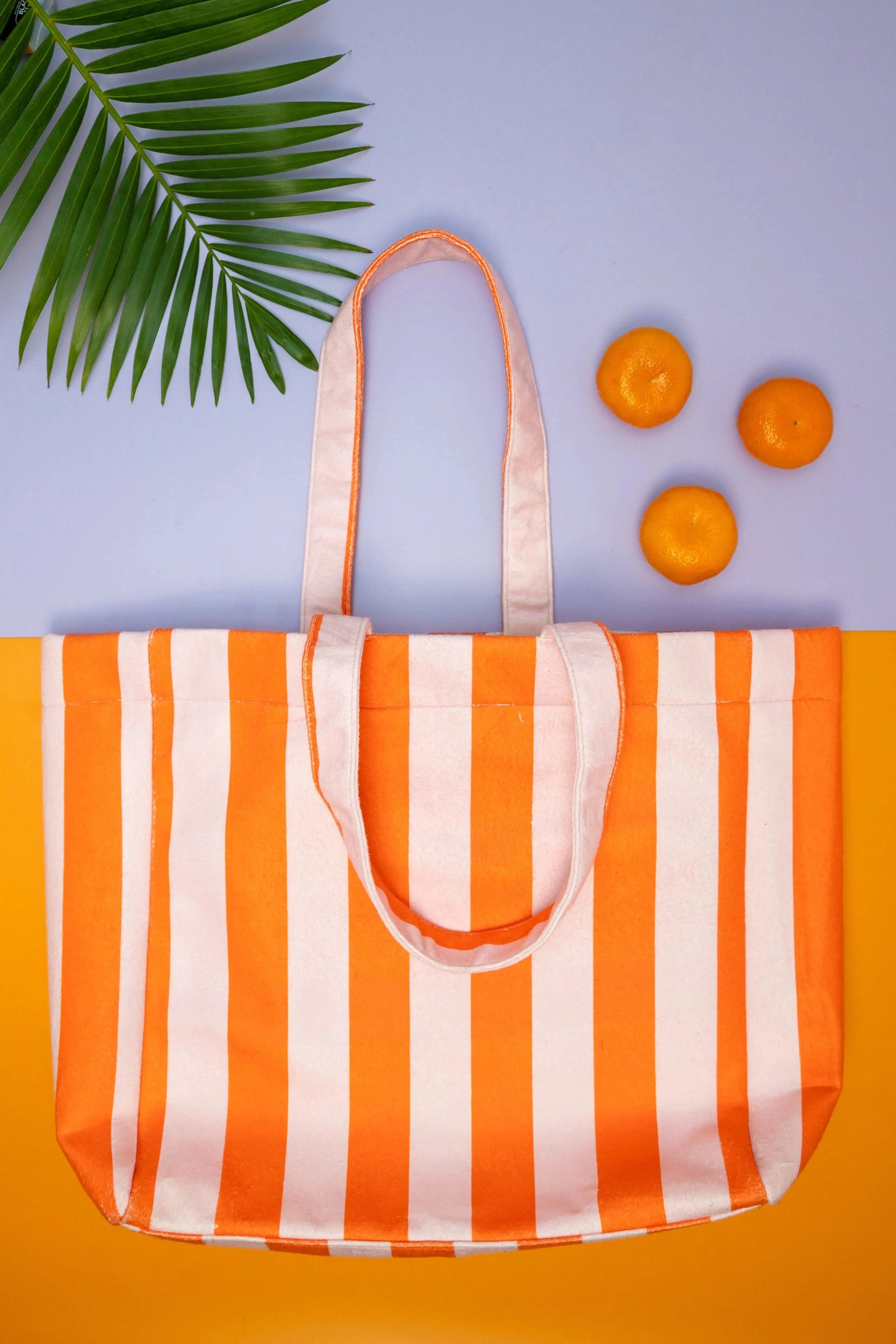 PEACH & ORANGE CARRY-ALL TOTE | LARGE BEACH & EVERYDAY TOTE BAG
