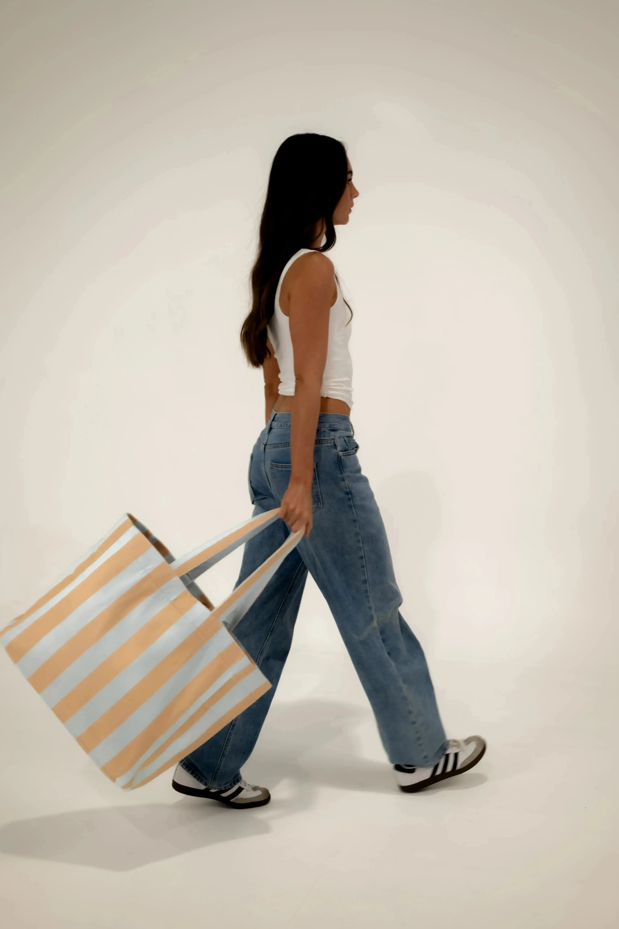Large terry towelling carry-all tote bag with wide shoulder straps for beach and everyday use